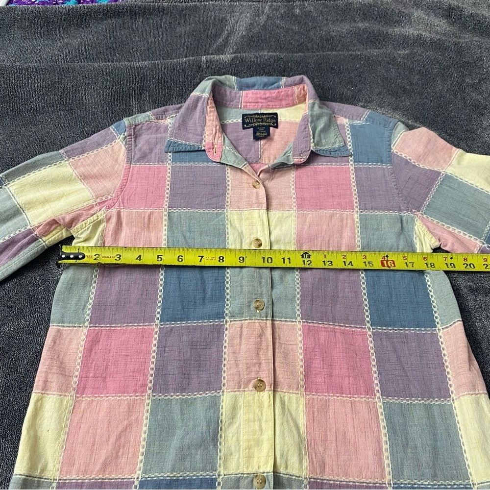 Willow Ridge Pink and Purple Patchwork Plaid Shirt Spring - Easter - Pastel - Picture 8 of 10
